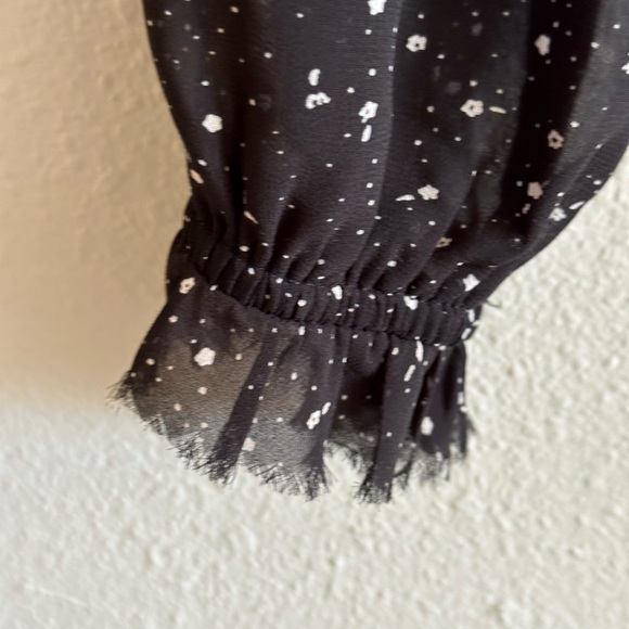 A2 - #106 Mod on trend black and white speckled blouse top size medium - Picture 6 of 8